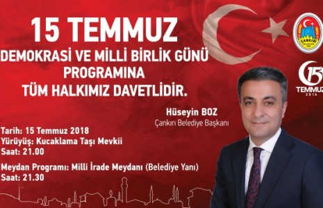 Çankırı Belediyesi’nden 15 Temmuz’a Özel Anma Programı