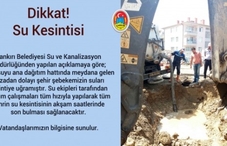 Dikkat! Su Kesintisi