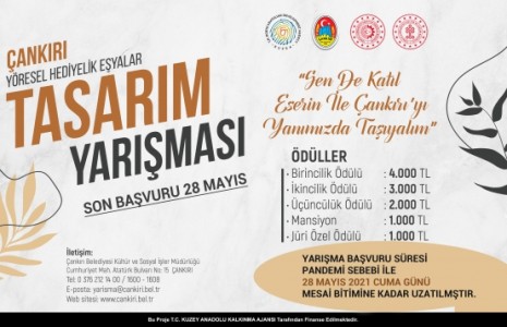 Çankırı Yöresel Hediyelik Eşya Tasarım Yarışması Başvuru Süresi Uzatıldı