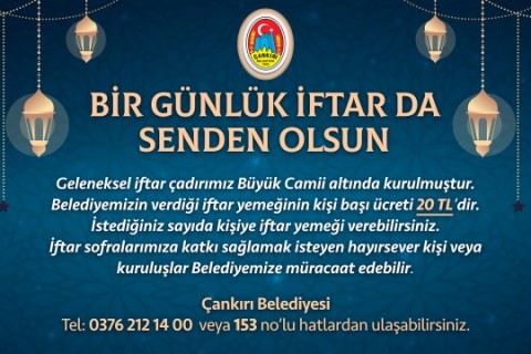 BİR GÜNLÜK İFTAR DA SENDEN OLSUN