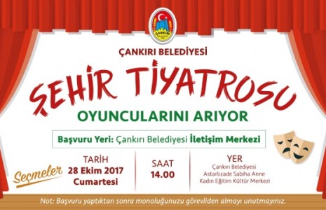 Belediye Şehir Tiyatrosu Yeni Oyuncularını Arıyor