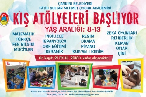 Çocuk Akademisi Kış Atölyeleri Ön Kayıtları Başladı