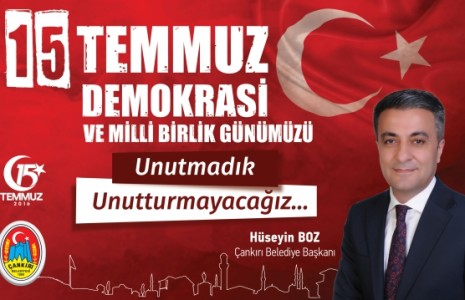 Başkan Hüseyin Boz’un 15 Temmuz Mesajı