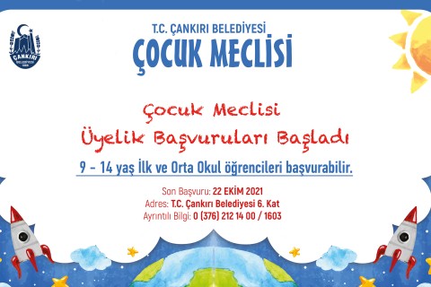  Çocuk Meclisinin Yeni Dönem Başvuruları Başladı