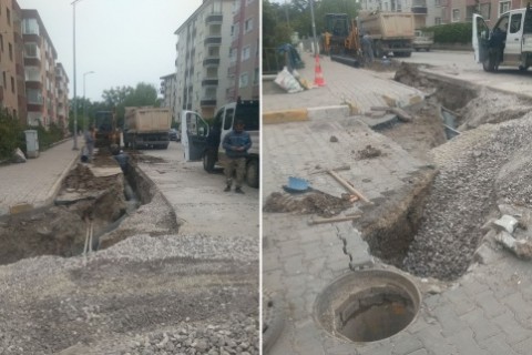 Orköy Sokak’a Yağmurlama Hattı Döşendi