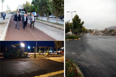 Yanlar Caddesi’nde Altyapı Tamamlandı, Asfalt Çalışmalarına Gece Gündüz Devam