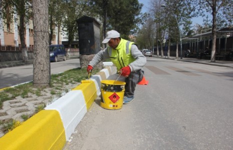 Çankırı’da Refüj ve Kaldırımlar Boyanıyor