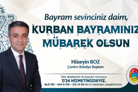 Çankırı Belediye Başkanı Hüseyin Boz’un Kurban Bayramı Mesajı