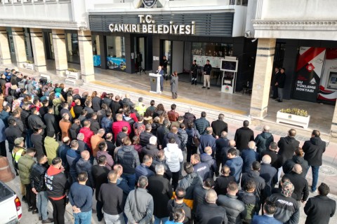 Çankırı Belediyesinde 12 Mart Mesaisi İstiklal Marşı ile Başladı