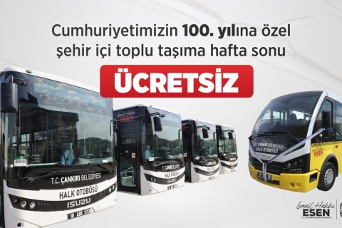 Cumhuriyet Bayramına Özel Otobüsler İki Gün Ücretsiz