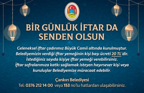 BİR GÜNLÜK İFTAR DA SENDEN OLSUN