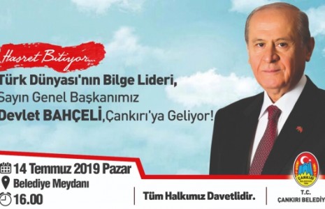 MHP Lideri Devlet Bahçeli Çankırılılarla Buluşacak