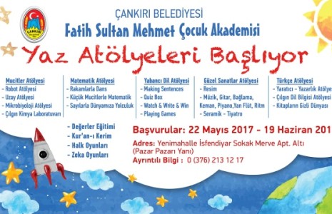 “Yaz Atölyeleri” İçin Kayıtlar Başlıyor